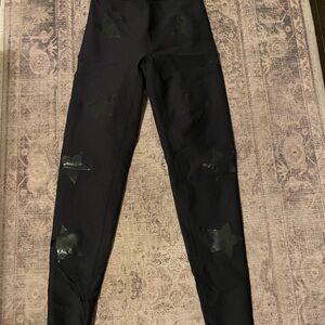 Ultracor Black Leggings with Star Design